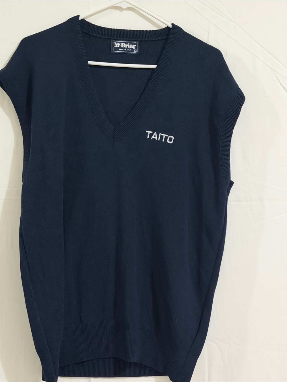 TAITO Navy V-Neck Sleeveless Sweater Vest by